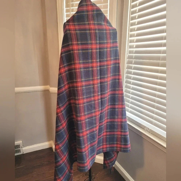 LEVI'S Unisex plaid fringed oversized scarf wrap throw stadium cozy blanket - Picture 4 of 7